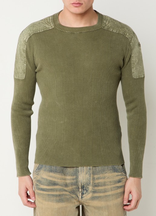 Diesel Ribgebreide pullover met logo