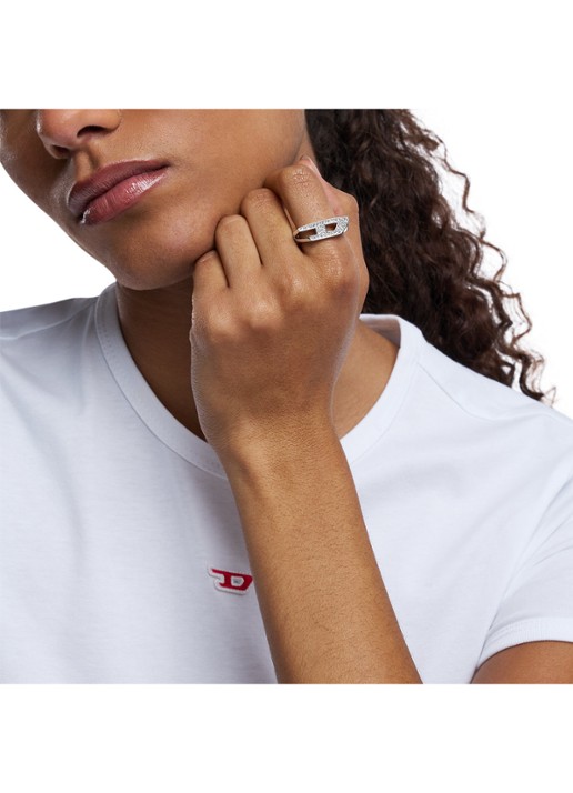 Diesel Ring met logo DX1629040 - detail 2 zilver