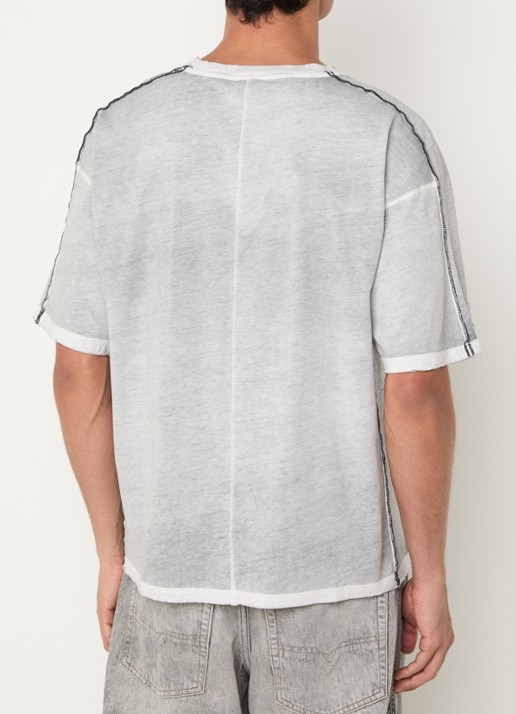 Diesel Riven T-shirt met logo - achterkant lichtgrijs