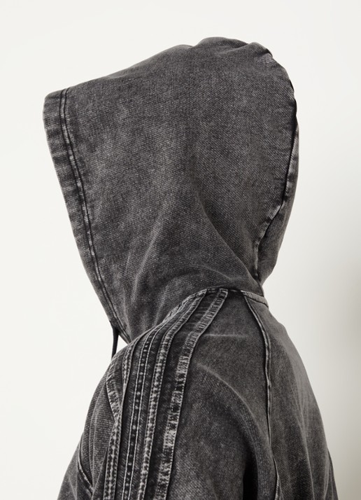 Diesel S-altboxt hoodie met verwassen afwerking - detail 3 antraciet
