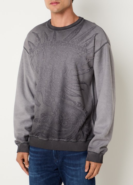 Diesel S-Aron sweater met destroyed afwerking
