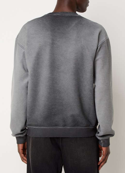 Diesel S-Aron sweater met ingebreide logoprint - achterkant grijs