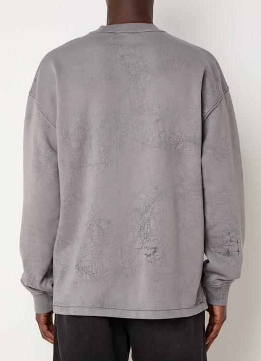 Diesel S-Baxt-T1 sweater met print en logo - achterkant grijs