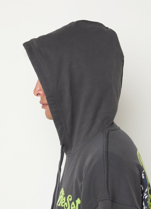 Diesel S-Box-Hood-Aa2 hoodie met logo- en backprint - detail 2 donkergrijs