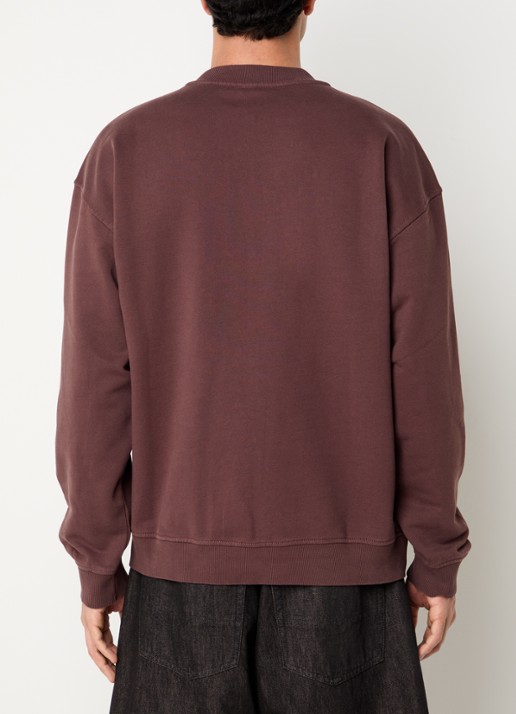 Diesel S-Box-N5 sweater met logoprint - achterkant kastanjebruin