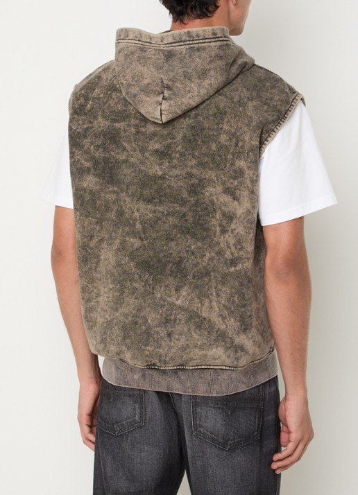 Diesel S-Boxt gilet met verwassen afwerking en logo - achterkant 4 grijs