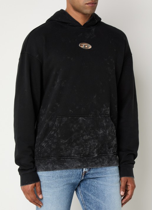Diesel S-Boxt-Hood-T10 hoodie met logo - detail 3 zwart