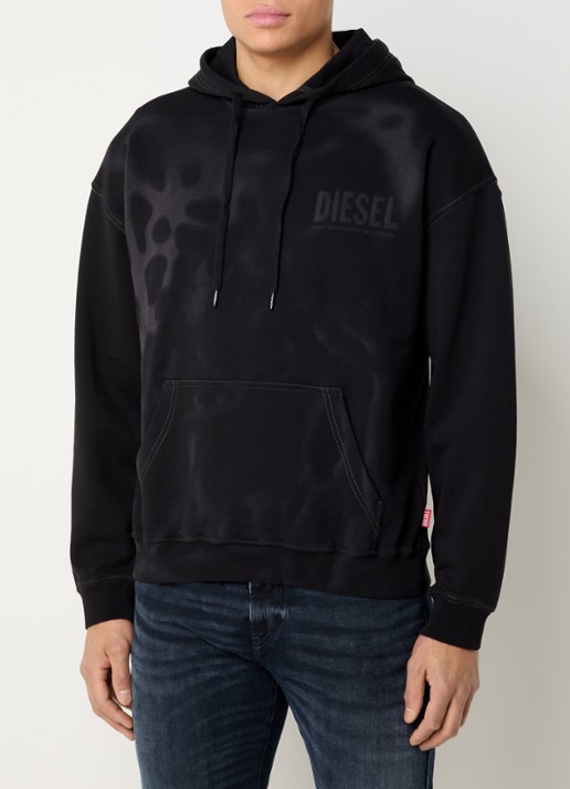 Diesel S-Boxt hoodie met logo en verwassen afwerking