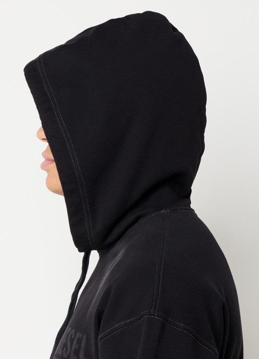 Diesel S-Boxt hoodie met logo en verwassen afwerking - detail 3 zwart