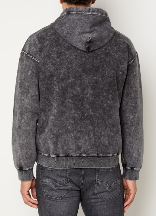 Diesel S-Boxt hoodie met verwassen afwerking - achterkant 3 antraciet