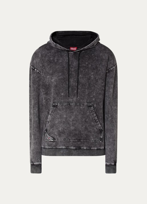 Diesel S-Boxt hoodie met verwassen afwerking - voorkant 4 antraciet