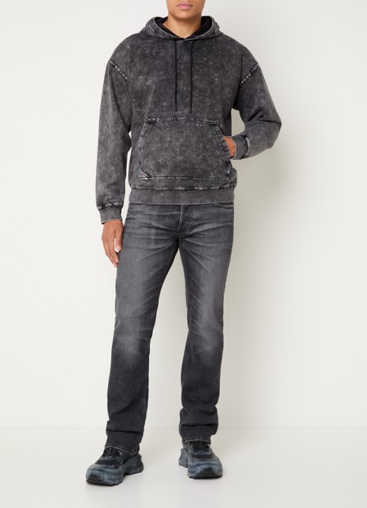 Diesel S-Boxt hoodie met verwassen afwerking - voorkant 5 antraciet