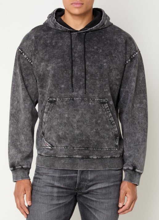 Diesel S-Boxt hoodie met verwassen afwerking
