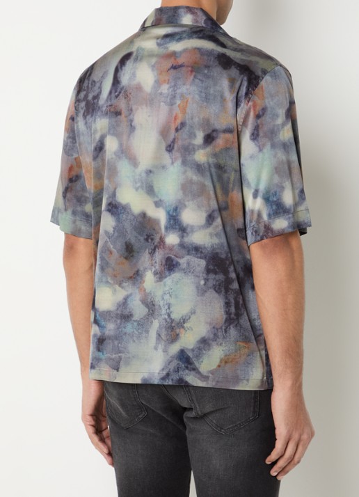 Diesel S-Brack-DMBN overhemd met print - achterkant donkerblauw