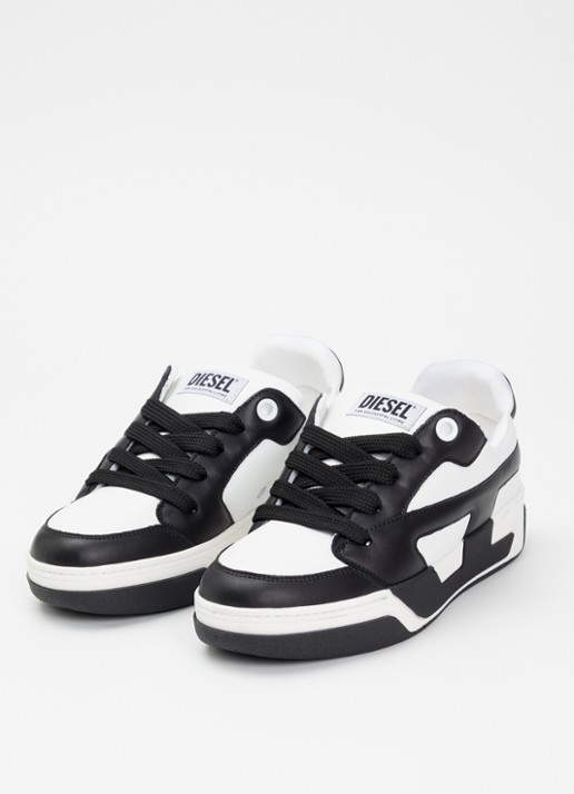 Diesel S-D-Ollie sneaker van leer met logo - detail 2 zwart