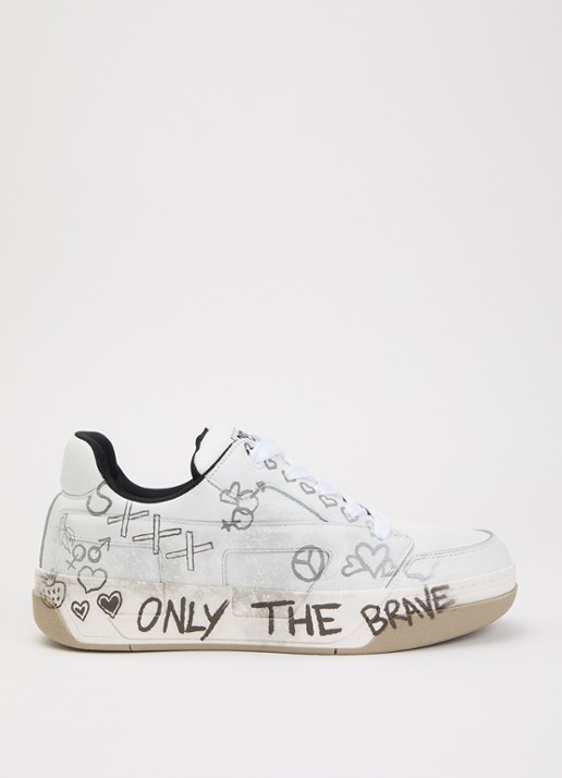 Diesel S-D-Ollie sneaker van leer met print