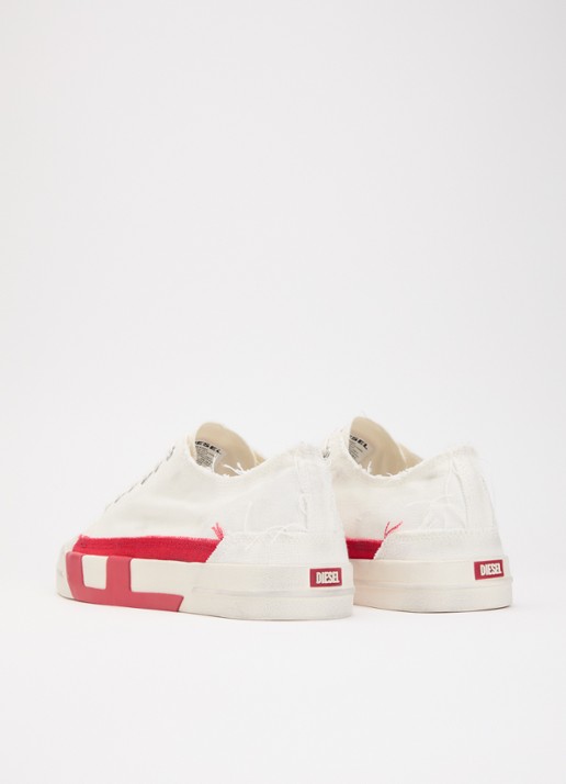 Diesel S-D-Verse Low II sneaker van canvas - achterkant 4 gebroken wit