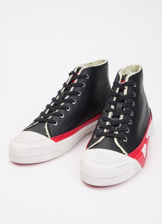 Diesel S-D-Verse Mid II sneaker met destroyed afwerking - detail 3 zwart
