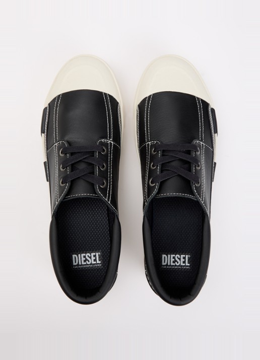 Diesel S-D-Verse sneaker van leer - detail 4 zwart