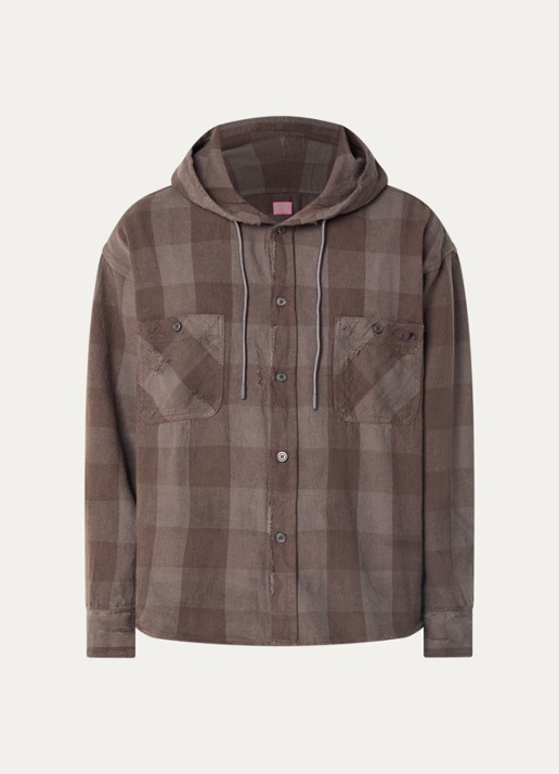 Diesel S-Drum hoodie jack - voorkant donkerbruin