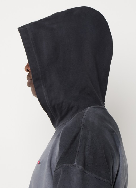Diesel S-EE-T1 hoodie met verwassen afwerking - detail 3 zwart