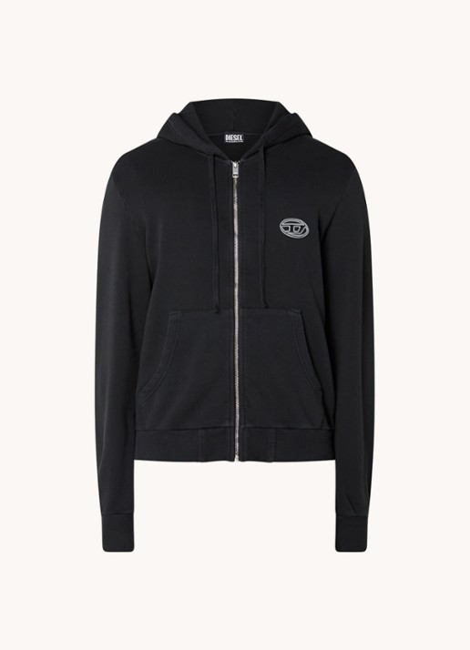 Diesel S-GINN-HOOD-ZIP-E1 sweatvest met logo- en backprint