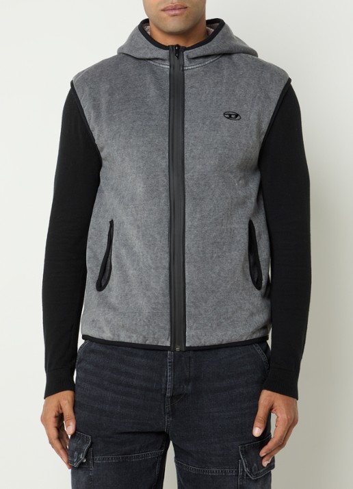 Diesel S-haky gilet met capuchon en logo