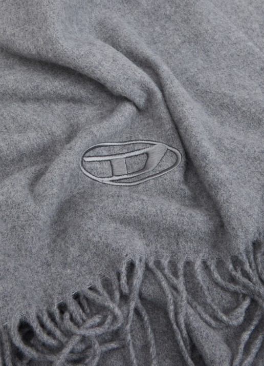 Diesel S-Imon-D-Long sjaal in wolblend 150 x 50 cm - detail 2 grijsmele