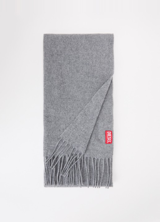 Diesel S-Imon-D-Long sjaal in wolblend 150 x 50 cm - voorkant 3 grijsmele