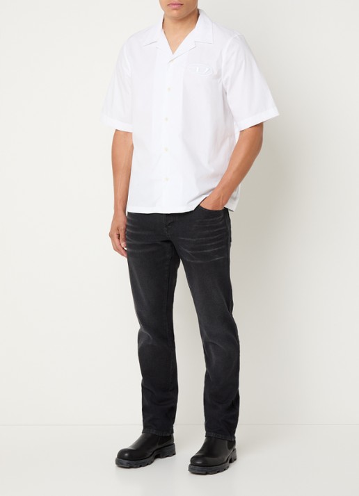 Diesel S-Mac-Pcal regular fit overhemd met logo - voorkant 2 wit
