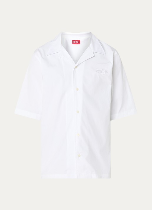 Diesel S-Mac regular fit overhemd met borduring - voorkant wit