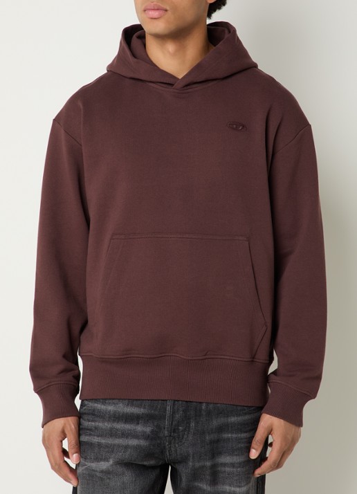 Diesel S-Macs-Hood hoodie met borduring - achterkant 3 roodbruin