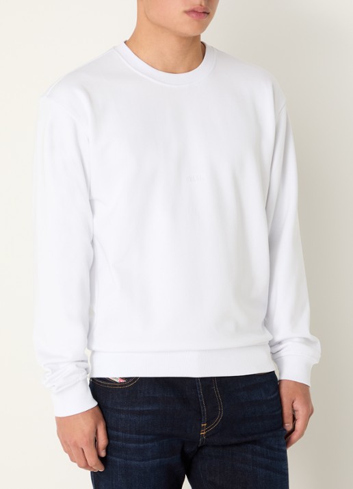 Diesel S-Norm sweater met logoborduring - detail wit