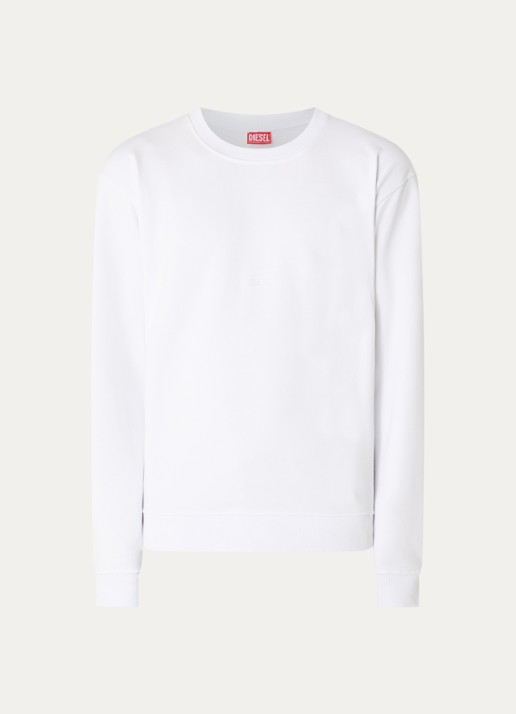 Diesel S-Norm sweater met logoborduring - voorkant 2 wit