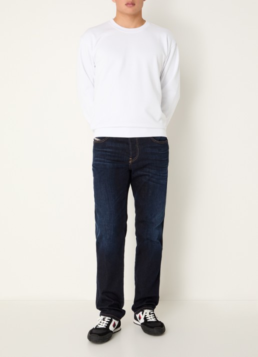 Diesel S-Norm sweater met logoborduring - voorkant 3 wit