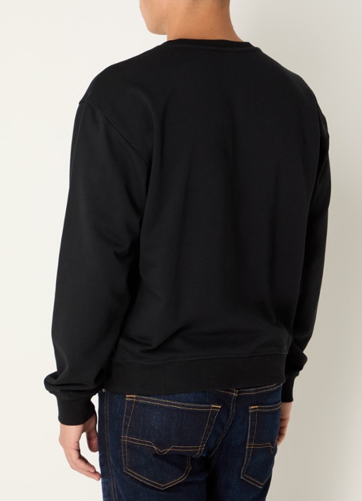 Diesel S-Norm sweater met logoborduring - achterkant 3 zwart