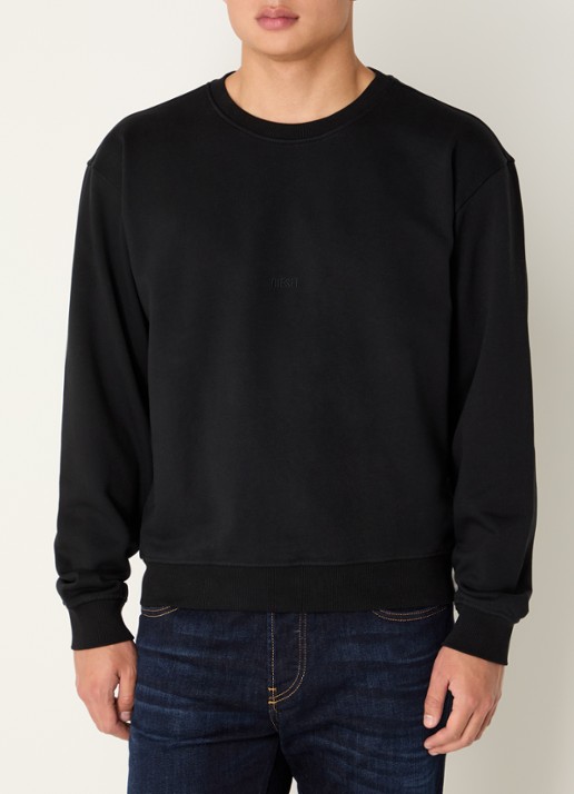 Diesel S-Norm sweater met logoborduring - detail 4 zwart