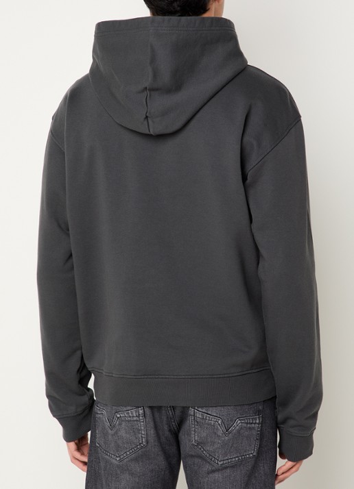 Diesel S-Norman-Hood hoodie met logo - achterkant donkergrijs