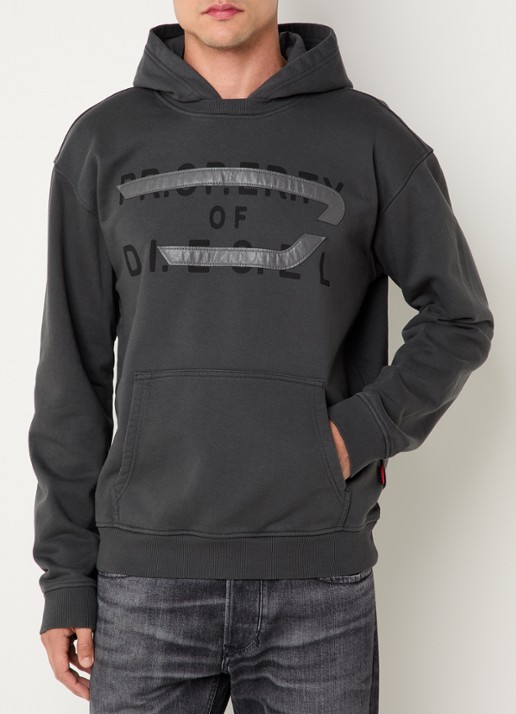 Diesel S-Norman-Hood hoodie met logo - detail 4 donkergrijs