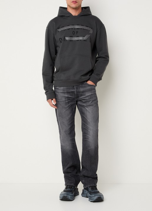 Diesel S-Norman-Hood hoodie met logo - voorkant 3 donkergrijs