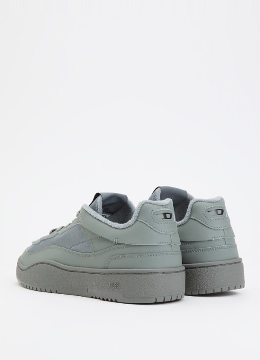 Diesel S-Oval Skate sneaker met leren details - achterkant grijs