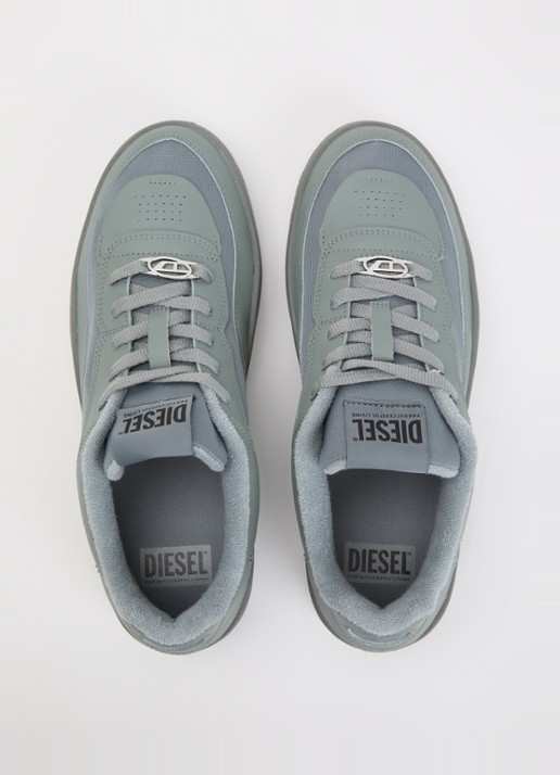 Diesel S-Oval Skate sneaker met leren details - detail 4 grijs