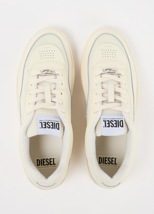 Diesel S-Oval Skate sneaker van leer met logo - detail 3 ivoor