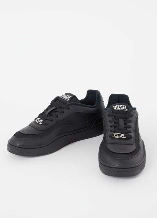 Diesel S-Oval sneaker met mesh details - detail zwart