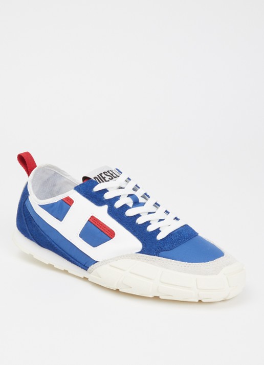 Diesel S-Pagodha Low sneaker van suède met leren details