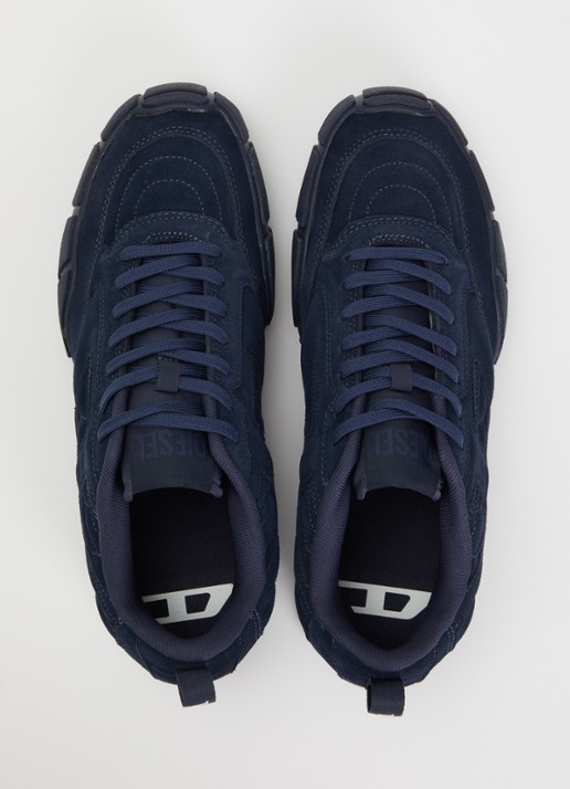 Diesel S-Pagodha sneaker van suède - detail 4 donkerblauw