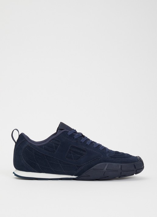 Diesel S-Pagodha sneaker van suède - voorkant 2 donkerblauw