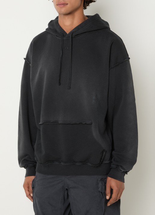 Diesel S-Pock-Hood hoodie met logoborduring - detail antraciet