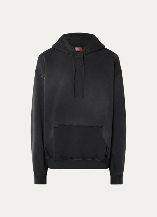 Diesel S-Pock-Hood hoodie met logoborduring - voorkant 4 antraciet