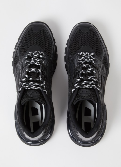 Diesel S-Pro-V-Dense Low sneaker met mesh details - detail 4 zwart